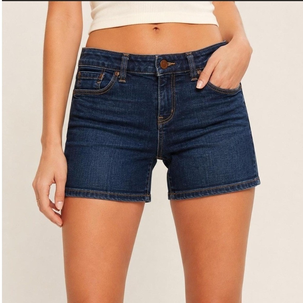 Anthropologie Pilcro and the Letterpress Stet Dark Indigo Denim Shorts Size 27